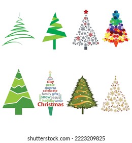 Christmas Tree Concepts Vector Illustration Mega Bundle
