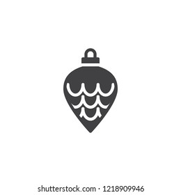 Christmas tree cone bauble vector icon. filled flat sign for mobile concept and web design. Xmas toy simple solid icon. Symbol, logo illustration. Pixel perfect vector graphics
