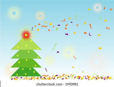 Christmas Tree And Confetti