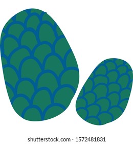 Christmas tree conifer cones flat vector illustration. New year decoration