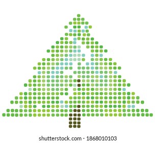 Christmas tree consisting of many small parts.