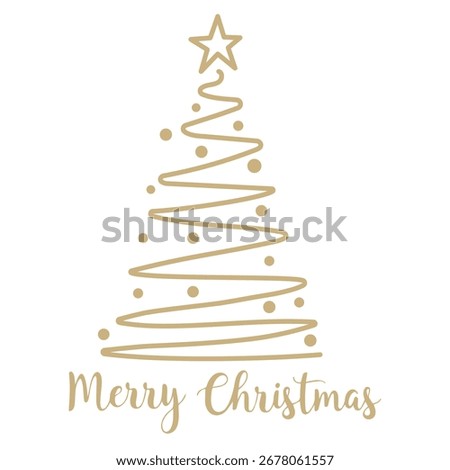 Christmas tree. Continuous one line drawing. Vector illustration Editable stroke