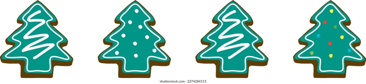 Christmas tree cookie	with decoration