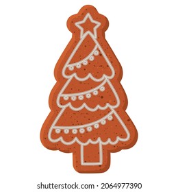cookie de árbol de navidad sobre blanco