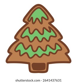 christmas tree cookie with shiny icing ornaments, bold design