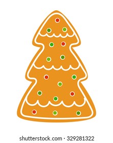 Christmas tree cookie. Vector illustration