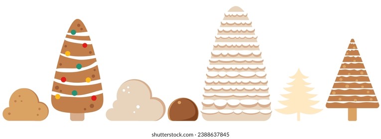 Christmas Tree Cookies in Neutral Tones in a Simple Nordic Style