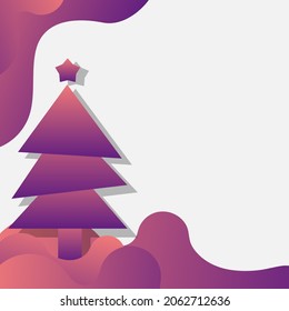 Área de espacio de copia de árbol de Navidad estilo memphis decoración líquida lista para insertar texto para su promoción de venta de diciembre y publicación en medios sociales