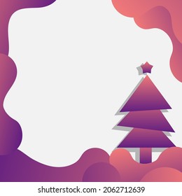 Christmas tree copy space area trendy memphis style liquid decoration ready to insert text for your december sale promotion and social media post