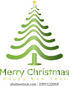 Christmas tree creative logo, Merry Christmas, Happy New Year