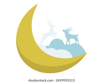 Christmas Tree Crescent moon Background