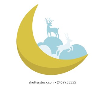 Fondo de luna creciente del árbol de Navidad