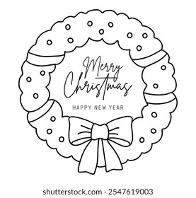 Christmas tree crown line, winter line art vector, christmas decoration element, minimalist line tree crown vector, tree fir clipart