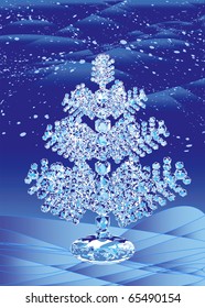 Christmas tree from crystals. 3d.