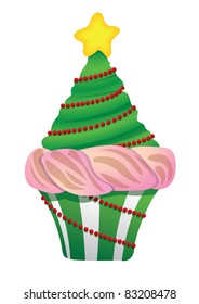 christmas tree cupcake