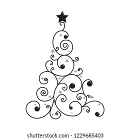 Christmas tree curly vector