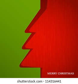Christmas tree cut out on paper. Creative vector background