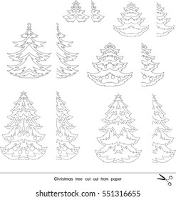 Christmas tree cut out from paper  