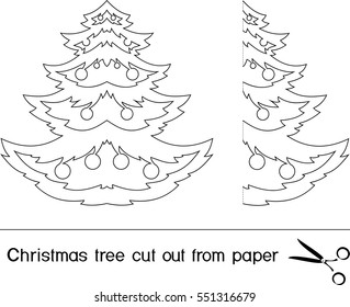 Christmas Tree Cut Out Paper Stock Vector (Royalty Free) 551316679 ...