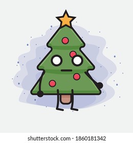 Christmas Tree Cute Icon Character Illustration