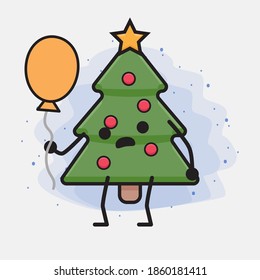 Christmas Tree Cute Icon Character Illustration
