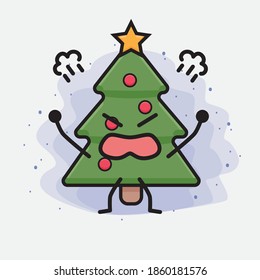 Ilustración de caracteres de iconos de corte de árbol de Navidad
