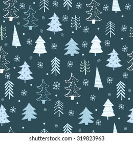 Christmas tree. Cute pattern design. 
