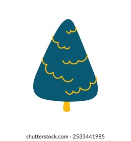 Árbol de Navidad. Elemento de diseño de Navidades simples lindas. Clipart de piso festivo