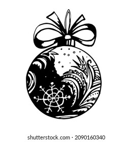 
Christmas tree decor ball. Vector clipart
