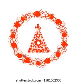 Christmas tree decor isolated on a white