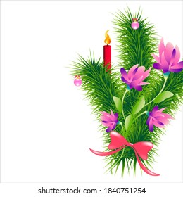 Christmas tree decor isolated on a white