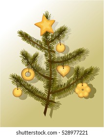 Christmas tree decorated with cakes
