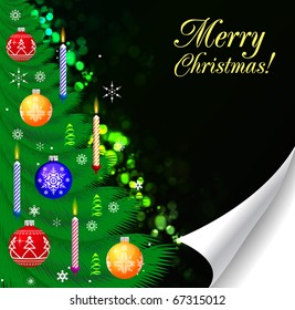 Christmas Tree Decorated. Design template