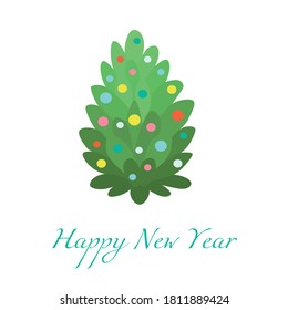 Christmas tree. Decorated Christmas tree. Isolated vector illustrations.