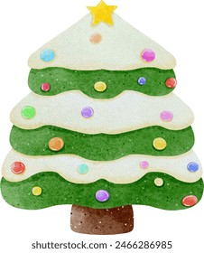 Christmas tree with decorated lights