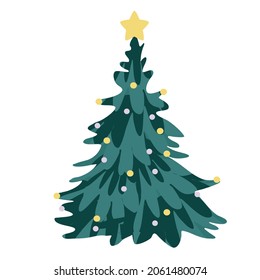 Christmas tree decorated with light.vector design.