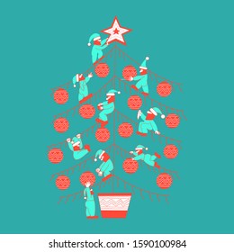 Christmas tree decorated with Scandinavian Gnomes