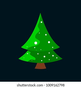 Christmas tree decorated with snow flakes