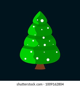 Christmas tree decorated with snow flakes