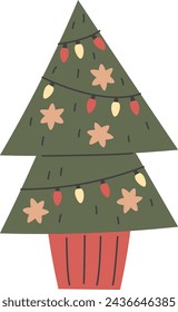 Christmas Tree Decorated Vector Illustration