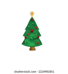Weihnachtsbaumdekoration 3D-Vektorgrafik