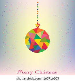 Christmas tree Decoration Ball hipster geometric style in vector 