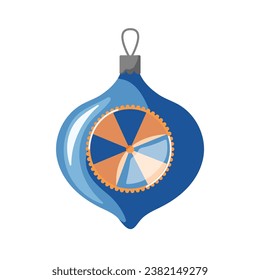 Christmas tree decoration in cartoon style. New year toy. Vector illustration isolated on a white background.