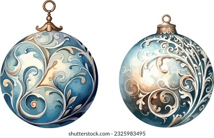 Clíparte de decoración de árbol de Navidad, ilustración vectorial aislada.