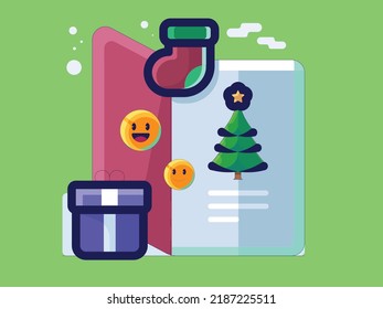 christmas tree decoration flat icon