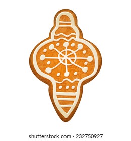Christmas tree decoration. Gingerbread cookie. Holiday symbol.  Sweet bakery.