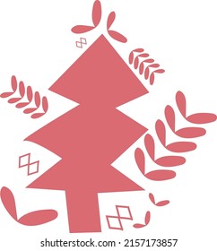 christmas tree with decoration icon holiday vector
