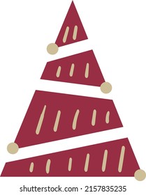 christmas tree with decoration icon holiday vector