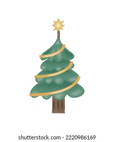 christmas tree decoration icon isolated style