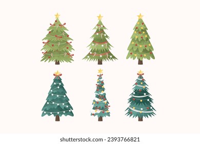 Christmas Tree Decoration Illustration Collection